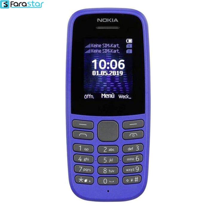  گوشی موبایل نوکیا مدل 105 - 2019 TA-1174 DS دو سیم‌ کارت       