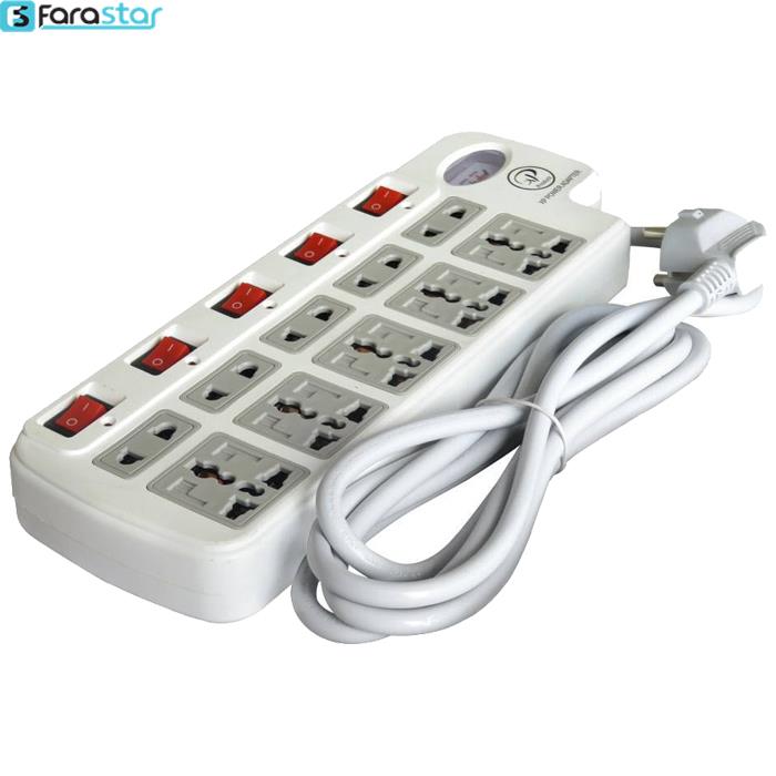 چندراهی برق و محافظ ایکس پی مدل 10PORT   
