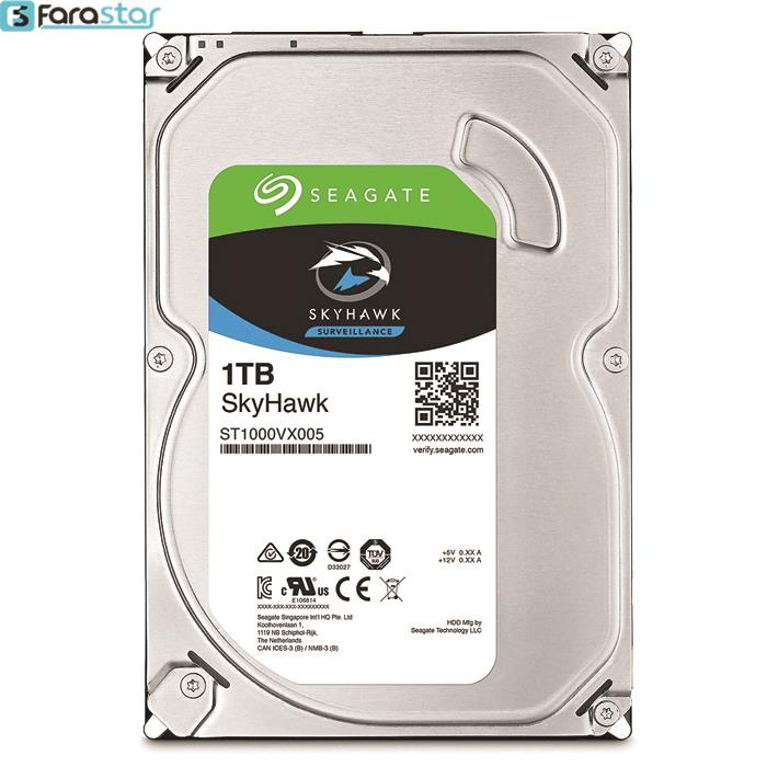  هارددیسک اینترنال سیگیت مدل SkyHawk ST1000VX005 ظرفیت 1 ترابایت